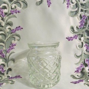 Vintage Anchor Hocking Diamond Cut Apothecary Jar Flower Bottom